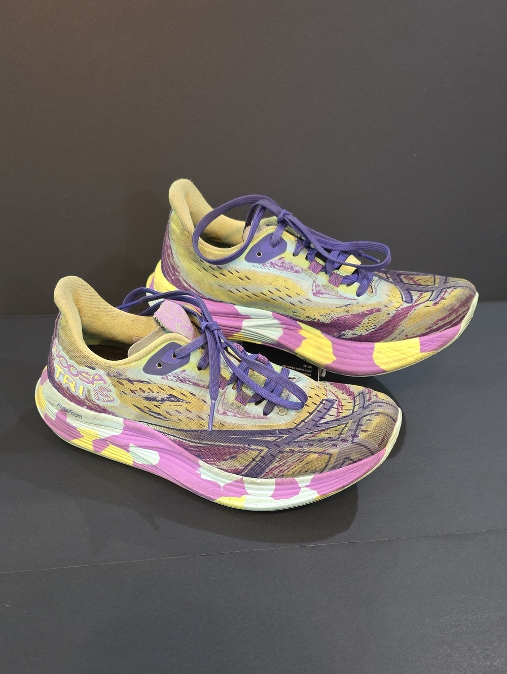 Asics Gel-Noosa Tri 15 Women's Purple and Yellow Running Shoes Size 7.5